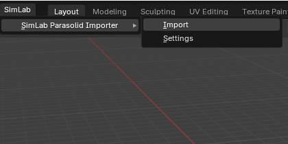 Parasolid Importer in SimLab Tab