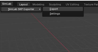 SKP Exporter in SimLab Tab